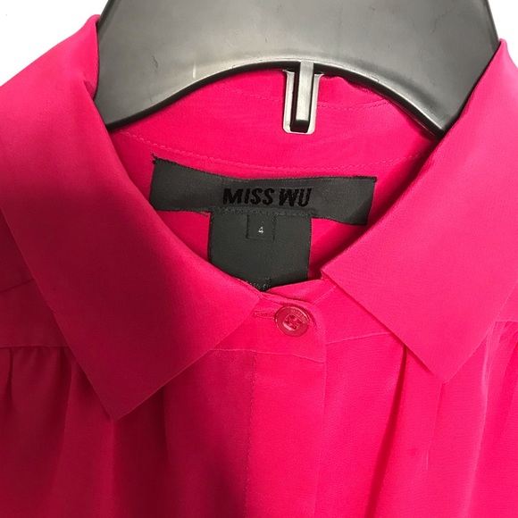 JASON WU Miss Wu Vera 100% Silk Button Down Shirt - Picture 4 of 6